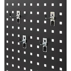 Lochwandhaken für Lochblechwände ORDO Industry/ORDO Business, schräges Hakenende, Ø 6 x L 25 mm, Stahl, verzinkt