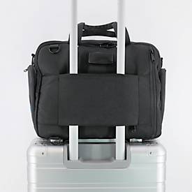 Lockerbag Stop Ocean Plastic RPET NIAS, als Tasche/Trolley/Rucksack nutzbar, Hauptfach, Laptopfach bis 15,6'', USB-Ladeport, Tragegriff, RPET, schwarz