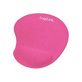 LogiLink GEL Mouse Pad with Wrist Rest Support - Mauspad mit Handgelenkpolsterkissen - pink