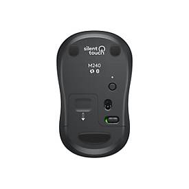 Logitech Bluetooth Maus M 240 Silent, für Links-/Rechtshänder, besonders leise, 3 Tasten und Scrollrad, 400-4000 dpi, bis 10 m, inkl. Batterie, graphit