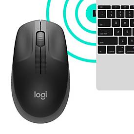 Logitech Funkmaus M 190, 3 Tasten und Scrollrad, 1000 dpi, bis 10 m, USB-A, inkl. Batterie, anthrazit