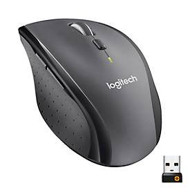 Logitech Funkmaus Marathon M705, für Rechtshänder, ergonomisch, 7 Tasten & Scrollrad,1000 dpi, bis 10 m, inkl. Unifying-Empfänger & Batterien, schwarz