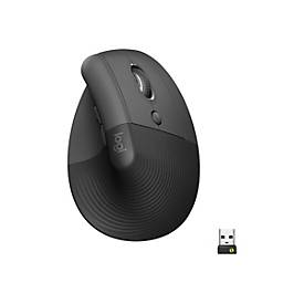 Logitech Lift Vertical Ergonomic Mouse - vertikale Maus - Bluetooth, 2.4 GHz - Graphite