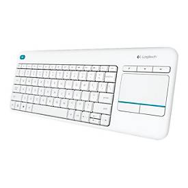 Logitech Wireless Touch Keyboard K400 Plus - Tastatur - kabellos - 2.4 GHz - Deutsch - weiß