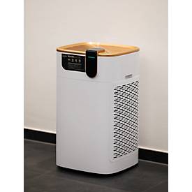 Luftreiniger asecos® PURIFIAIR.620, H14 HEPA 5-in-1-Filtersystem, bis zu 620 m³/h, für Raumgrößen bis 40 m², 40 W, 5 Lüftungsstufen, mit Rollen, weiß