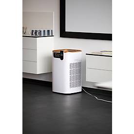 Luftreiniger asecos® PURIFIAIR.620, H14 HEPA 5-in-1-Filtersystem, bis zu 620 m³/h, für Raumgrößen bis 40 m², 40 W, 5 Lüftungsstufen, mit Rollen, weiß