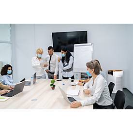 Luftreiniger asecos® PURIFIAIR.620, H14 HEPA 5-in-1-Filtersystem, bis zu 620 m³/h, für Raumgrößen bis 40 m², 40 W, 5 Lüftungsstufen, mit Rollen, weiß