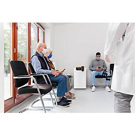 Luftreiniger asecos® PURIFIAIR.620, H14 HEPA 5-in-1-Filtersystem, bis zu 620 m³/h, für Raumgrößen bis 40 m², 40 W, 5 Lüftungsstufen, mit Rollen, weiß