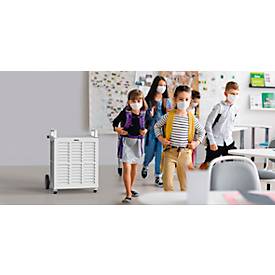 Luftreiniger IDEAL Hercules H14, H14 HEPA-Filter, bis zu 810 m³/h, Leistung 170 W, 5 Lüftungsstufen inkl. Memory-Funktion, mit Klappgriffen & Rollen