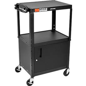 höhenverstellbarer Mehrzweckwagen mit Schrank, abschließbar, Metall, 4 Rollen, Farbauswahl