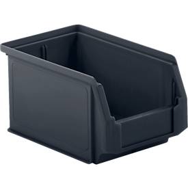 Magazijnbak LF 321 SSI Schäfer - gerecycleerde kunststof - L 343 x B 209 x H 145 mm - 7,5 l - ijzergrijs - 14 stuks 