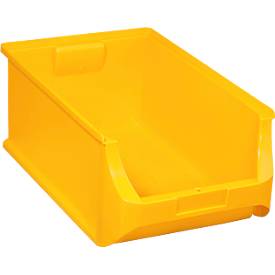 Magazijnbak serie Base 5 - polypropeen - B 310 x D 500 x H 200 mm - 23 l - geel - 6 stuks - ons merk Schäfer Shop Pure