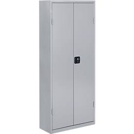 Magazinschrank, 1690 mm hoch, 11 Böden, 60 SSI Schäfer Serie PROFI LF 211/221, mit Türen, hellsilber