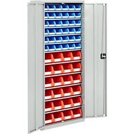 Magazinschrank, 1690 mm hoch, 11 Böden, 60 SSI Schäfer Serie PROFI LF 211/221, mit Türen, lichtgrau