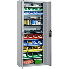 Magazinschrank, inkl. 28 Lager-Fix-Kasten, hellsilber