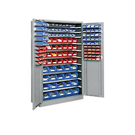 Magazinschrank, mit Ausstattung, B 1200 x T 500 x H 1935 mm, alusilber 