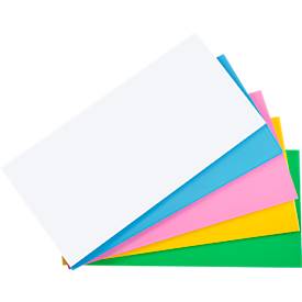 Magic Chart Notes Legamaster, rechteckig, blanko, 2-seitig nutzbar, beschreibbar, selbstklebend, inkl. Boardmarker, B 200 x H 100 mm, Polypropylen, farbsortiert, 5 x 100 Stück