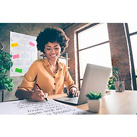 Magic Charts Legamaster, für Flipcharts, kariert, selbstklebend & beschreibbar, inkl. Permanentmarker, L 1200 x B 900 mm, 100 % recyclingfähig, Polypropylen, weiß, 15 Blatt