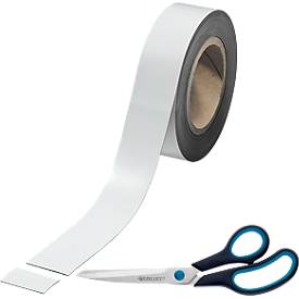 Magnet-Band weiß + Universalschere "Easy Grip" Gratis