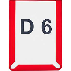 Magnet-Sichttaschen, DIN A6 hoch, rot, 10 Stück