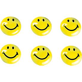 Magnet, Smilies, 30 mm, 6 Stück