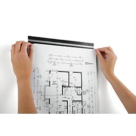 Magnetleiste DURAFIX® Rail, B 297 x H 17 mm, selbstklebend, blasenfreie Optik, silber