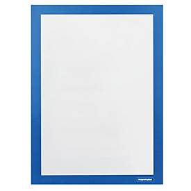 Magnetoplan-informatiekader magnetofix, A4 staand/liggend, zelfklevend, PP, blauw, 2 stuks