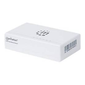 Manhattan 5-Port Fast Ethernet Switch, Plastic, Three Year Warranty, Box - Switch - unmanaged - 5 x 10/100 - Desktop