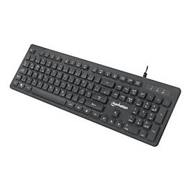 Manhattan Gaming USB Keyboard, Low Force Key Edition, 12 Multimedia Keys, Rainbow-LED Backlighting, USB-A, Black, Retail