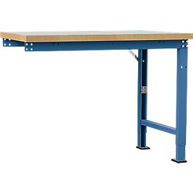 Manuflex Anbauwerkbank Profi Spezial, Tischplatte Kunststoff, 1250 x 700 mm, brillantblau