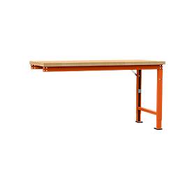 Manuflex Anbauwerkbank Profi Spezial, Tischplatte Multiplex, 1750 x 700 mm, rotorange