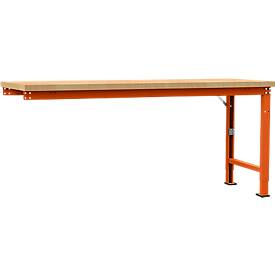 Manuflex Anbauwerkbank Profi Spezial, Tischplatte Multiplex, 2000 x 700 mm, rotorange