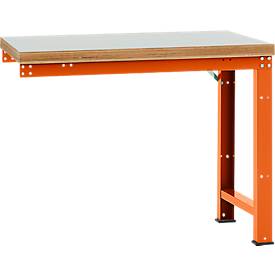 Manuflex Anbauwerkbank Profi Standard, Tischplatte Kunststoff, 1250 x 700 mm, rotorange