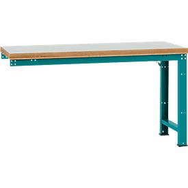 Manuflex Anbauwerkbank Profi Standard, Tischplatte Kunststoff, 1750 x 700 mm, wasserblau