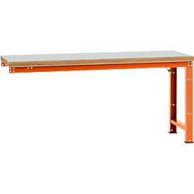 Manuflex Anbauwerkbank Profi Standard, Tischplatte Kunststoff, 2000 x 700 mm, rotorange