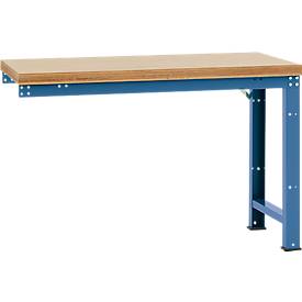 Manuflex Anbauwerkbank Profi Standard, Tischplatte Multiplex, 1500 x 700 mm, brillantblau