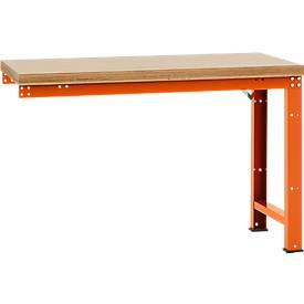 Manuflex Anbauwerkbank Profi Standard, Tischplatte Multiplex, 1500 x 700 mm, rotorange