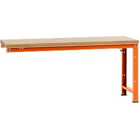 Manuflex Anbauwerkbank Profi Standard, Tischplatte Multiplex, 2000 x 700 mm, rotorange