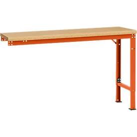 Manuflex Ansatztisch UNIVERSAL Spezial, 1500 x 800 mm, Multiplex natur, rotorange