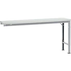 Manuflex Ansatztisch UNIVERSAL Spezial, 1750 x 800 mm, Kunststoff lichtgrau, alusilber