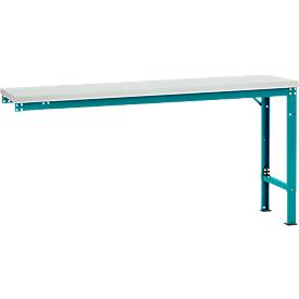 Manuflex Ansatztisch UNIVERSAL Spezial, 1750 x 800 mm, Kunststoff lichtgrau, wasserblau