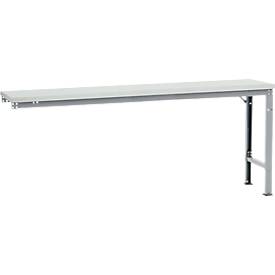 Manuflex Ansatztisch UNIVERSAL Spezial, 2000 x 800 mm, Kunststoff lichtgrau, alusilber