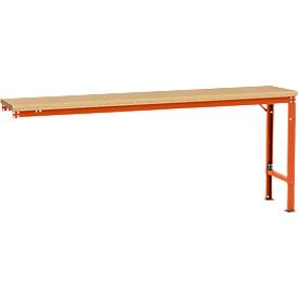 Manuflex Ansatztisch UNIVERSAL Spezial, 2000 x 800 mm, Multiplex natur, rotorange