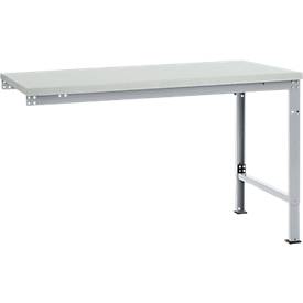 Manuflex Ansatztisch UNIVERSAL Spezial, Tischplatte Melamin, 1500x1000, alusilber