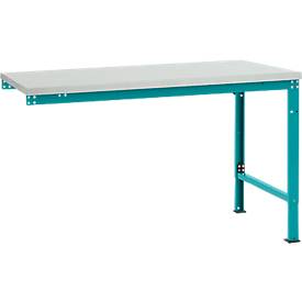 Manuflex Ansatztisch UNIVERSAL Spezial, Tischplatte Melamin, 1500x1000, wasserblau