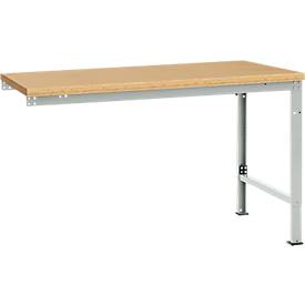 Manuflex Ansatztisch UNIVERSAL Spezial, Tischplatte Multiplex, 1500x1000, lichtgrau