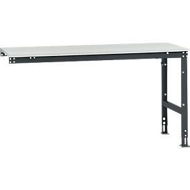 Manuflex Ansatztisch UNIVERSAL Standard, 1750 x 800 mm, Melamin lichtgrau, anthrazit