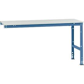 Manuflex Ansatztisch UNIVERSAL Standard, 1750 x 800 mm, Melamin lichtgrau, brillantblau