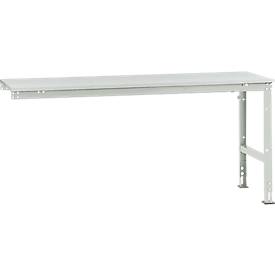 Manuflex Ansatztisch UNIVERSAL Standard, 2000 x 800 mm, Melamin lichtgrau, lichtgrau