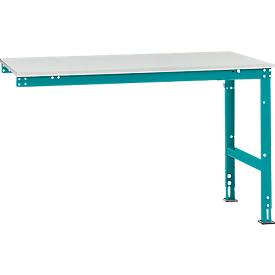 Manuflex Ansatztisch UNIVERSAL Standard, Tischplatte Kunststoff, 1500x1000, wasserblau